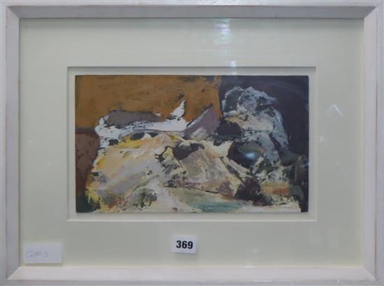 Clifford Fishwick (1923-1997), oil on card, Rock Fall, signed, 18 x 31cm